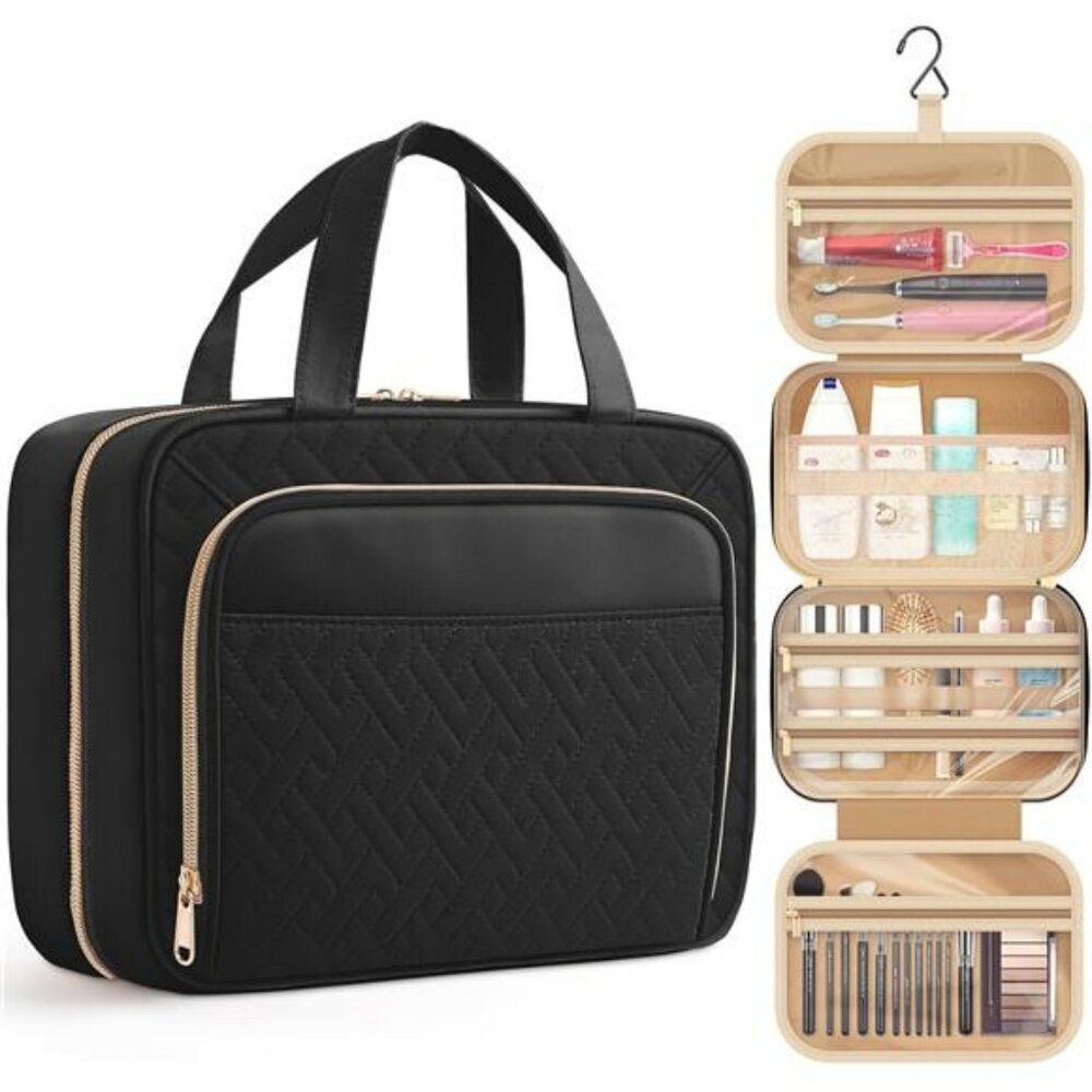 Hanging travel toiletry bag waterproof makeup organizer cosmetic storage case